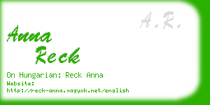 anna reck business card